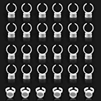 100 anillo pigmento-Soportes para pegamento de pestañas- Anillos de maquillaje desechables pequeños- herramienta de…